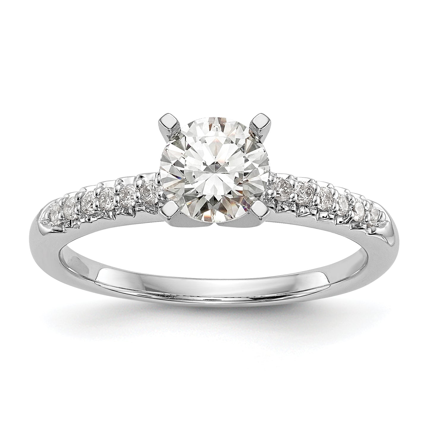 14K White Gold Lab Grown Diamond VS/SI+ G+ Peg Semi-mount Engagement Ring