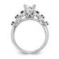 14k White Gold 1/4 Ct. Lab Grown Diamond VS/SI+ G+ and Lab Created Blue Sapphire Peg Set Engagement Ring