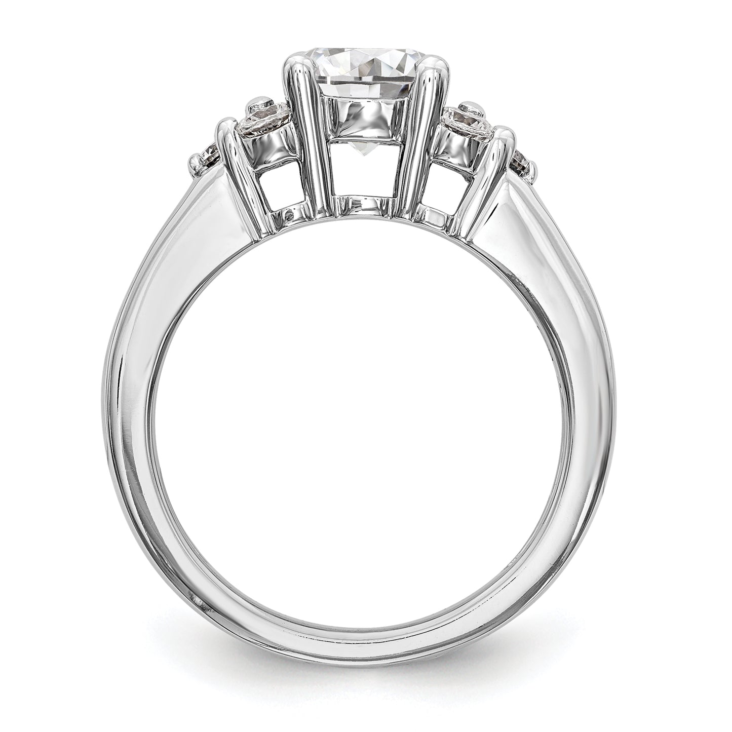 14k White Gold 3/4 Ct. Lab Grown Diamond VS/SI+ G+ 1 1/4 Ct. Center Round Channel Set Shared Prong Engagement Ring