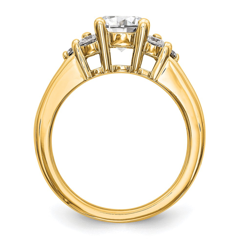 14k Yellow Gold 3/4 Ct. Lab Grown Diamond VS/SI+ G+ 1 1/4 Ct. Center Round Semi Mount Channel Set Shared Prong Engagement Ring