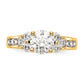 14k Yellow Gold 3/4 Ct. Lab Grown Diamond VS/SI+ G+ 1 1/4 Ct. Center Round Semi Mount Channel Set Shared Prong Engagement Ring