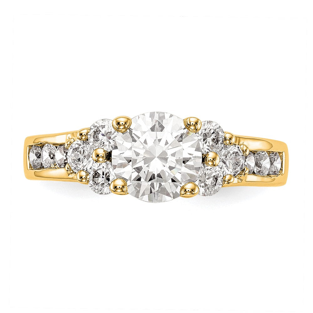 14k Yellow Gold 3/4 Ct. Lab Grown Diamond VS/SI+ G+ 1 1/4 Ct. Center Round Semi Mount Channel Set Shared Prong Engagement Ring