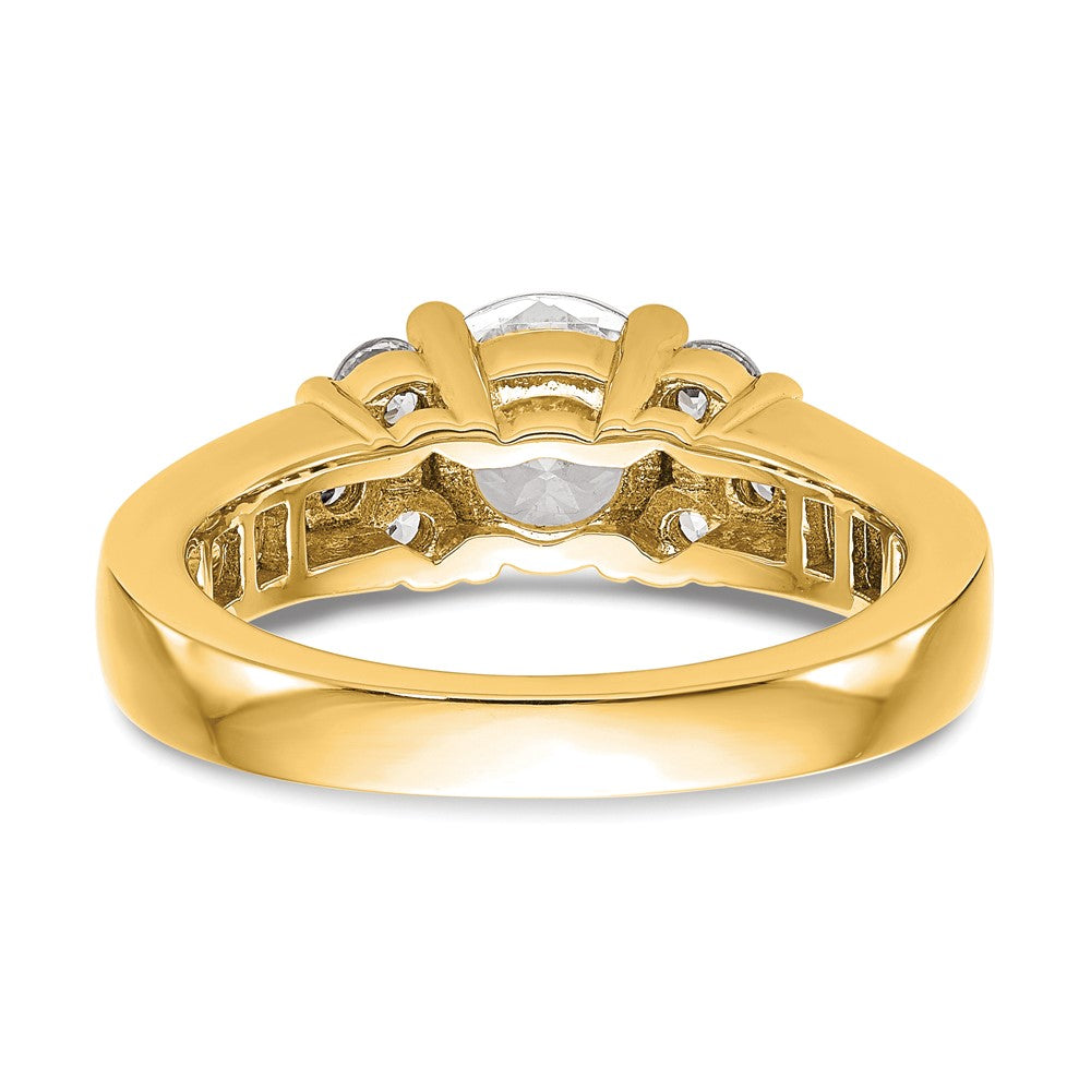 14k Yellow Gold 3/4 Ct. Lab Grown Diamond VS/SI+ G+ 1 1/4 Ct. Center Round Semi Mount Channel Set Shared Prong Engagement Ring