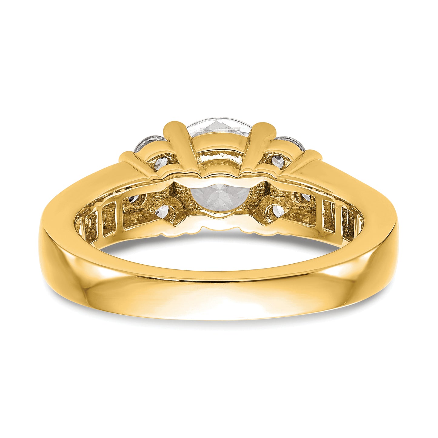 14k Yellow Gold 3/4 Ct. Lab Grown Diamond VS/SI+ G+ 1 1/4 Ct. Center Round Channel Set Shared Prong Engagement Ring