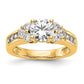 14k Yellow Gold 3/4 Ct. Lab Grown Diamond VS/SI+ G+ 1 1/4 Ct. Center Round Semi Mount Channel Set Shared Prong Engagement Ring