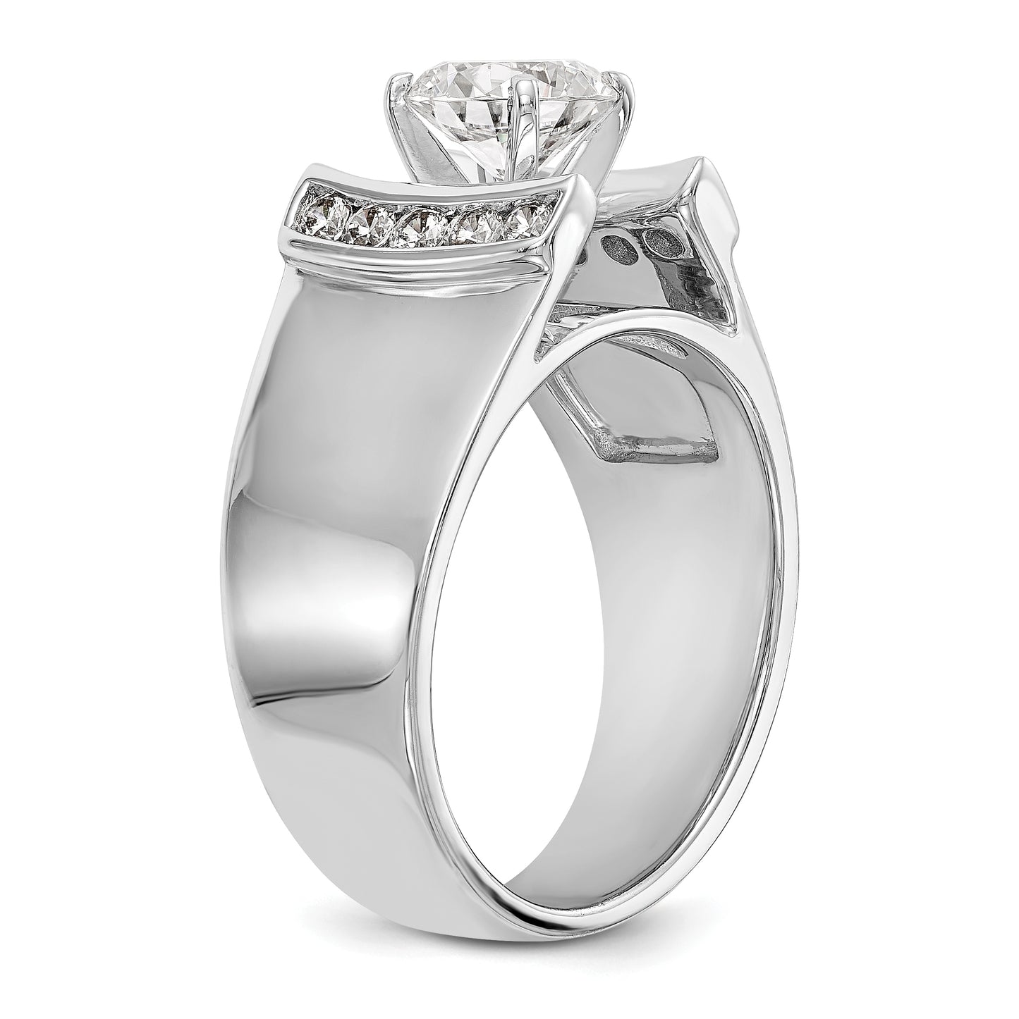 14k White Gold 1/4 Ct. Lab Grown Diamond VS/SI+ G+ Peg Set Engagement Ring