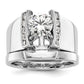 14k White Gold 1/4 Ct. Lab Grown Diamond VS/SI+ G+ Peg Set Engagement Ring