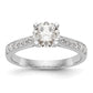 14k White Gold 1/4 Ct. Lab Grown Diamond VS/SI+ G+ 1 Ct. Center Round Engagement Ring