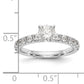 14k White Gold 5/8 Ct. Lab Grown Diamond VS/SI+ G+ Peg Set Engagement Ring