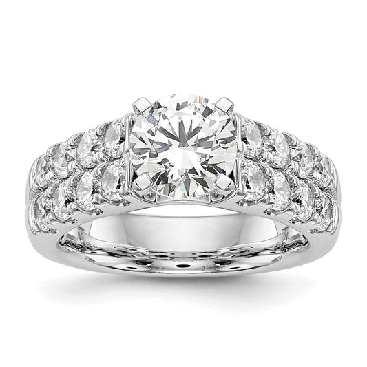 14k White Gold 1 3/8 Ct. Lab Grown Diamond VS/SI+ G+ Semi-Mount Peg Set Engagement Ring