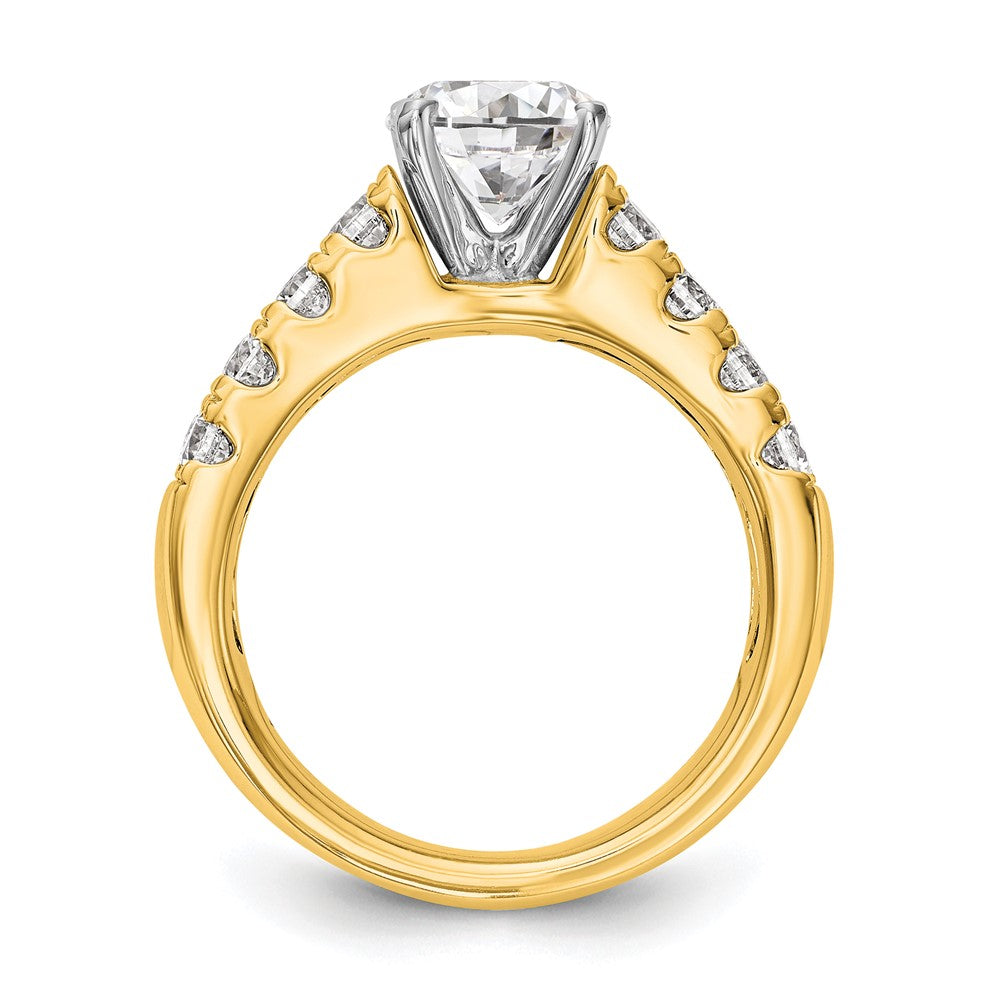 14k Yellow Gold 1 3/8 Ct. Lab Grown Diamond VS/SI+ G+ Semi-Mount Peg Set Engagement Ring