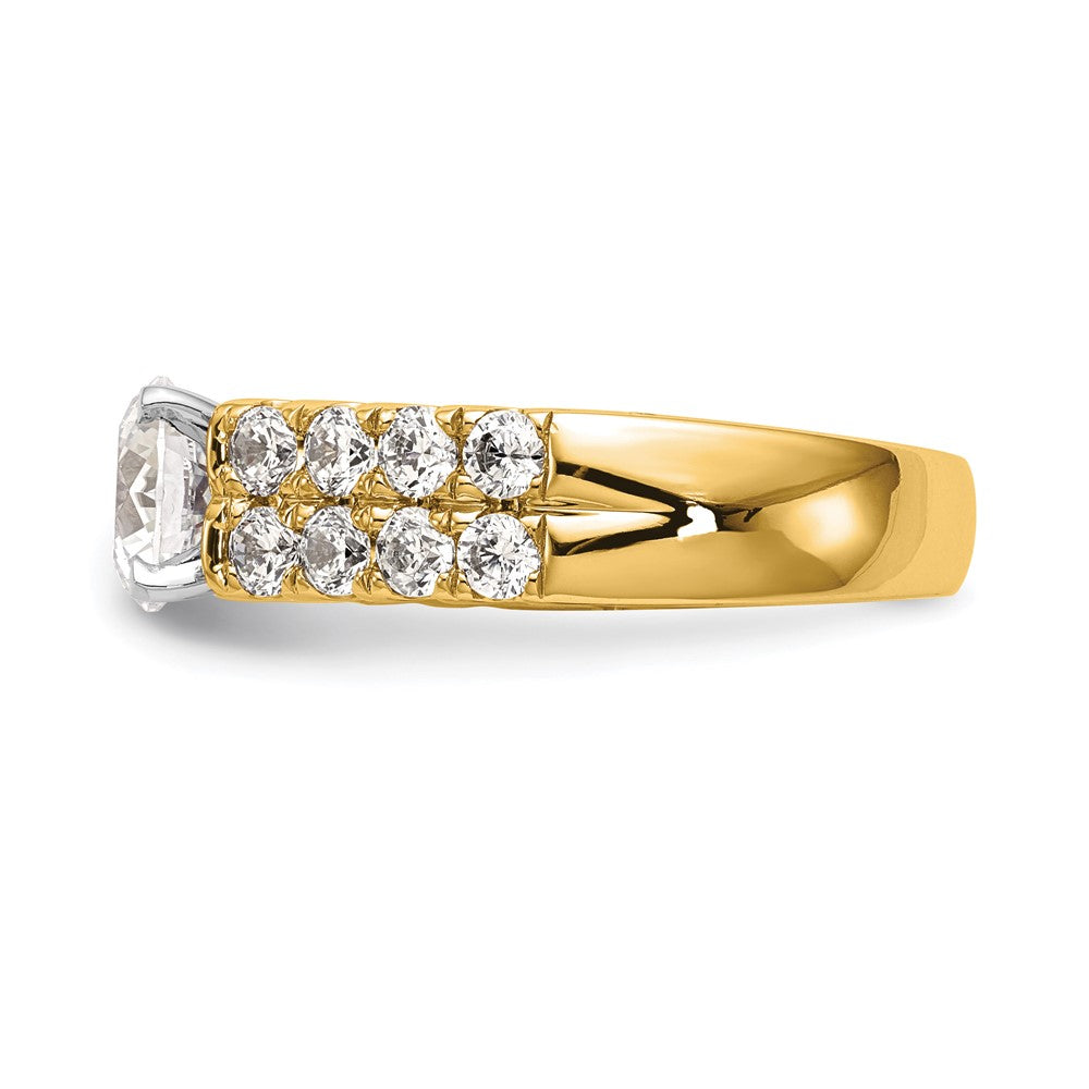 14k Yellow Gold 1 3/8 Ct. Lab Grown Diamond VS/SI+ G+ Semi-Mount Peg Set Engagement Ring