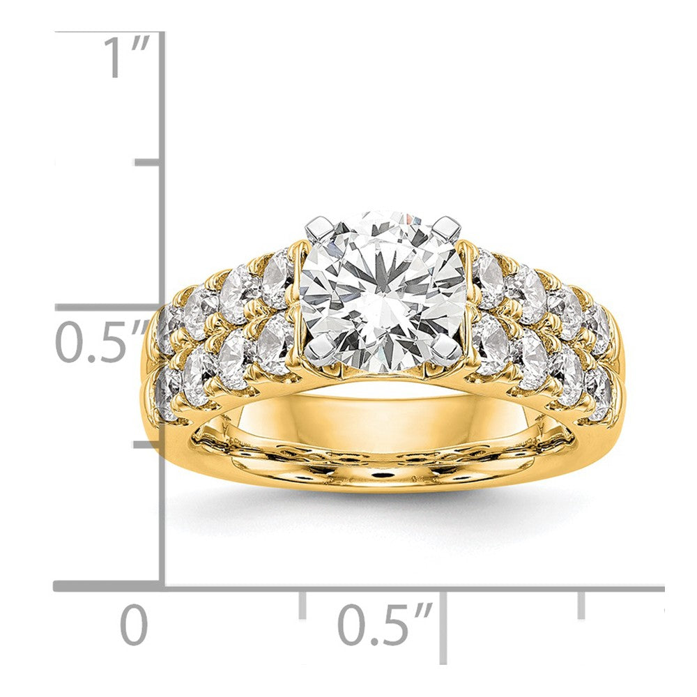 14k Yellow Gold 1 3/8 Ct. Lab Grown Diamond VS/SI+ G+ Semi-Mount Peg Set Engagement Ring