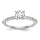 14k White Gold 3/8 Ct. Lab Grown Diamond VS/SI+ G+ Peg Set Engagement Ring