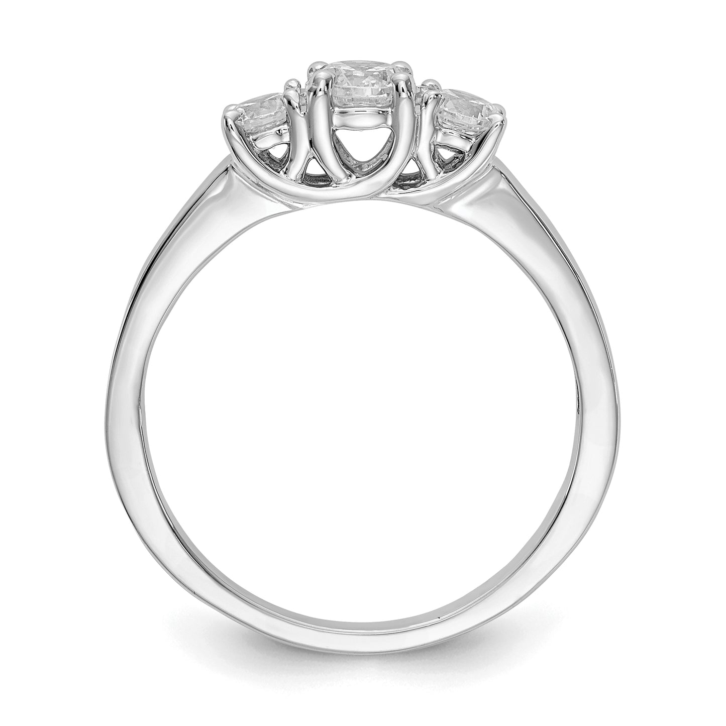 14k White Gold 1/2 Ct. Lab Grown Diamond VS/SI+ G+ Three Stone Engagement Ring