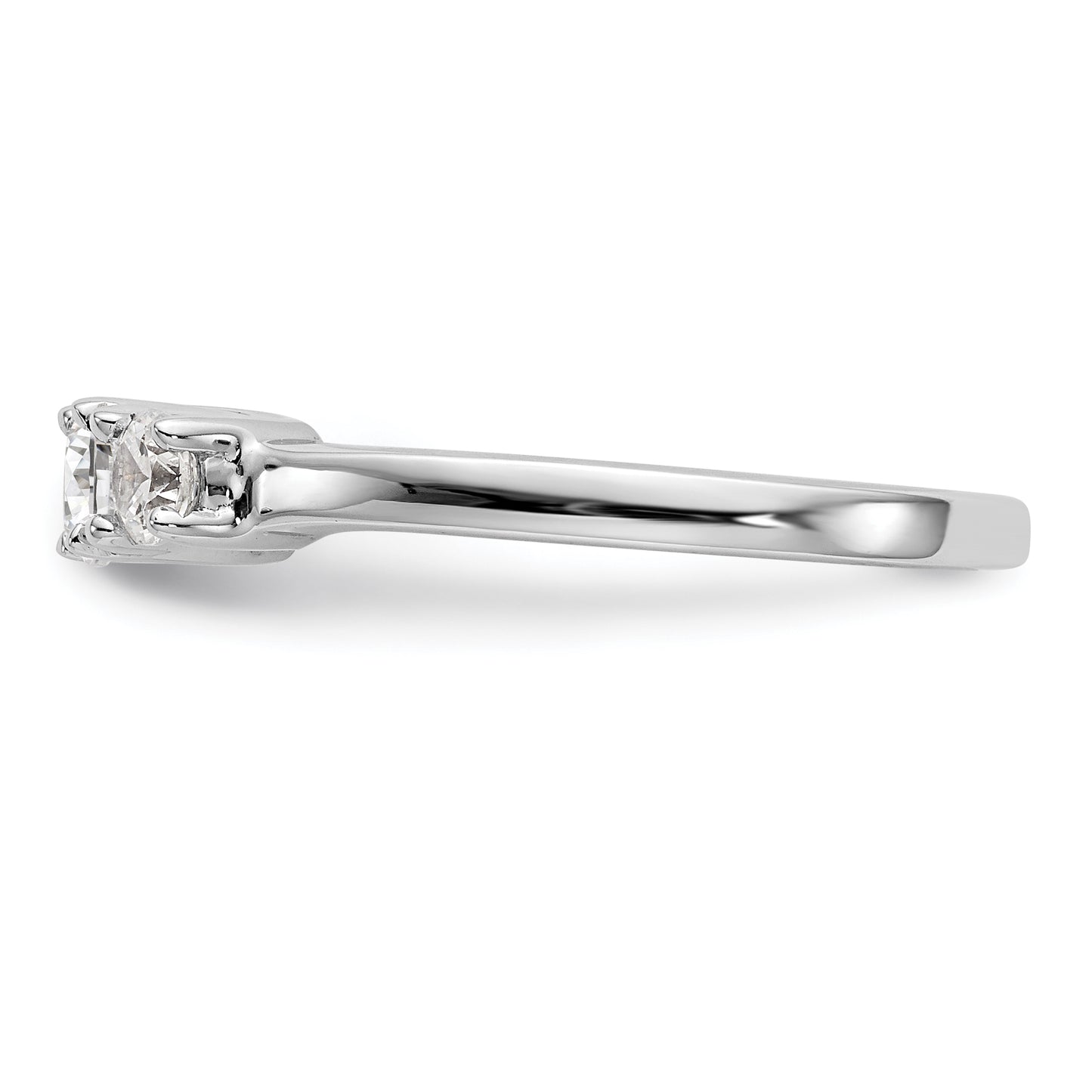 14k White Gold 1/2 Ct. Lab Grown Diamond VS/SI+ G+ Three Stone Engagement Ring