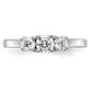 14k White Gold 1/2 Ct. Lab Grown Diamond VS/SI+ G+ Three Stone Engagement Ring