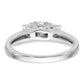 14k White Gold 1/2 Ct. Lab Grown Diamond VS/SI+ G+ Three Stone Engagement Ring