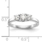 14k White Gold 1/2 Ct. Lab Grown Diamond VS/SI+ G+ Three Stone Engagement Ring