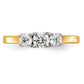 14k Two-tone Two Tone 1/2 Ct. Lab Grown Diamond VS/SI+ G+ Complete Three Stone Engagement Ring