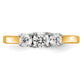 14k Two-tone Two Tone 1/2 Ct. Lab Grown Diamond VS/SI+ G+ Three Stone Engagement Ring