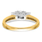 14k Two-tone Two Tone 1/2 Ct. Lab Grown Diamond VS/SI+ G+ Complete Three Stone Engagement Ring