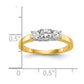 14k Two-tone Two Tone 1/2 Ct. Lab Grown Diamond VS/SI+ G+ Complete Three Stone Engagement Ring