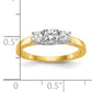 14k Two-tone Two Tone 1/2 Ct. Lab Grown Diamond VS/SI+ G+ Three Stone Engagement Ring