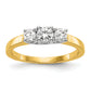 14k Two-tone Two Tone 1/2 Ct. Lab Grown Diamond VS/SI+ G+ Three Stone Engagement Ring