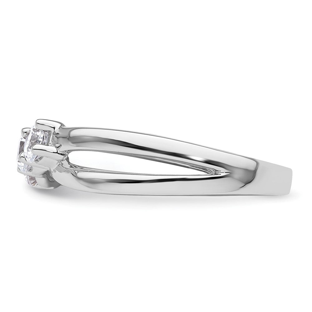 14k White Gold 1/2 Ct. Lab Grown Diamond VS/SI+ G+ Complete Three Stone Engagement Ring