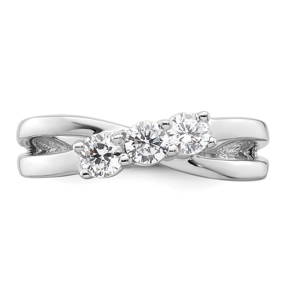 14k White Gold 1/2 Ct. Lab Grown Diamond VS/SI+ G+ Complete Three Stone Engagement Ring