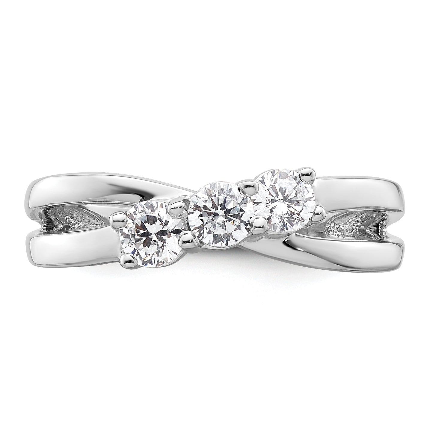 14k White Gold 1/2 Ct. Lab Grown Diamond VS/SI+ G+ Three Stone Engagement Ring