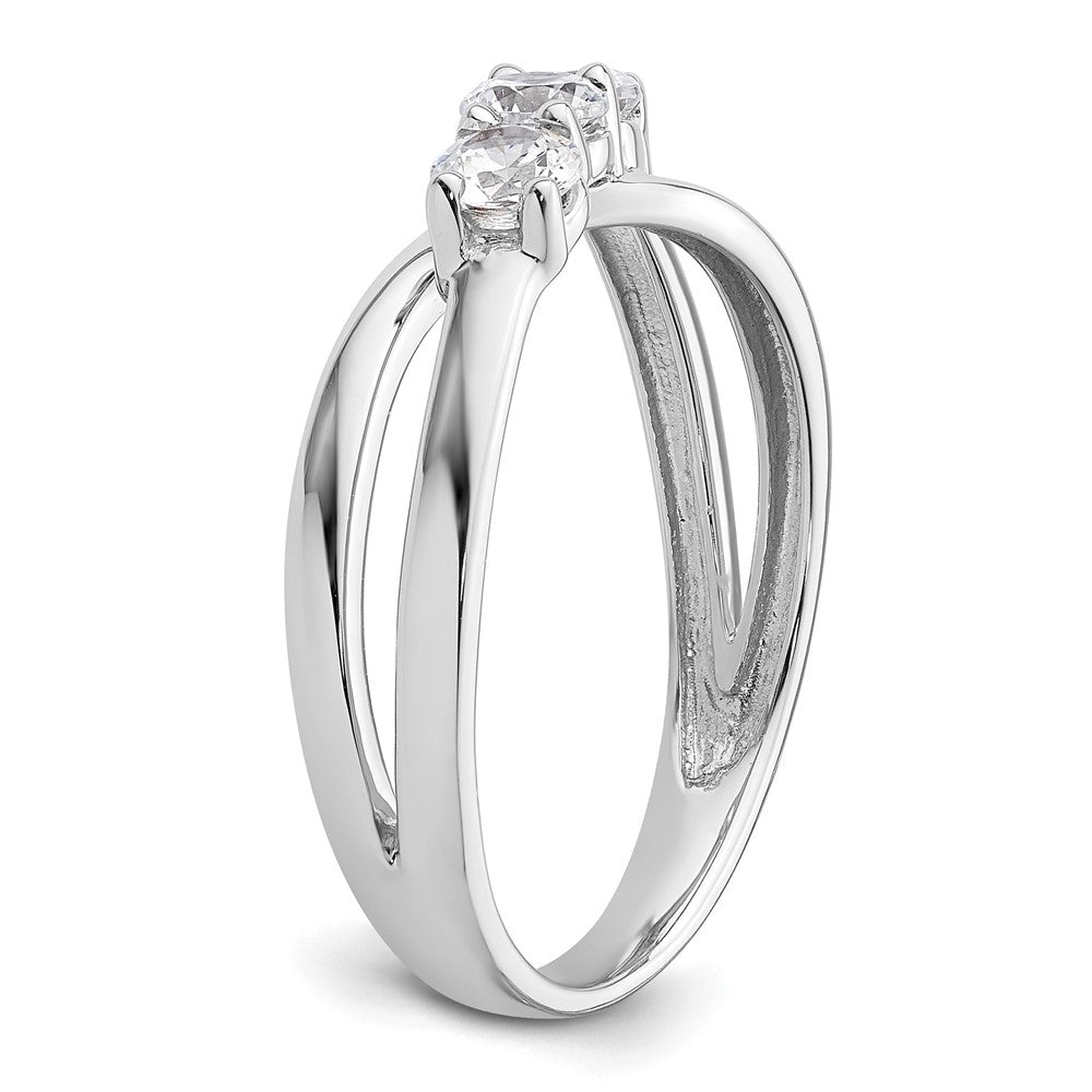 14k White Gold 1/2 Ct. Lab Grown Diamond VS/SI+ G+ Complete Three Stone Engagement Ring