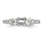 14k White Gold 1 1/5 Ct. Lab Grown Diamond VS/SI+ G+ Three Stone Engagement Ring