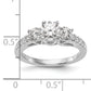 14k White Gold 1 1/5 Ct. Lab Grown Diamond VS/SI+ G+ Three Stone Engagement Ring