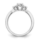 14k White Gold 5/8 Ct. Lab Grown Diamond VS/SI+ G+ Three Stone Complete Engagement Ring