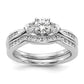 14k White Gold 5/8 Ct. Lab Grown Diamond VS/SI+ G+ Three Stone Complete Engagement Ring