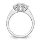 14k White Gold 1 Ct. Lab Grown Diamond VS/SI+ G+ Three Stone Engagement Ring