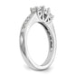 14k White Gold 1 Ct. Lab Grown Diamond VS/SI+ G+ Three Stone Engagement Ring