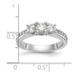 14k White Gold 1 Ct. Lab Grown Diamond VS/SI+ G+ Complete Three Stone Engagement Ring