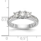 14k White Gold 5/8 Ct. Lab Grown Diamond VS/SI+ G+ Three Stone Engagement Ring