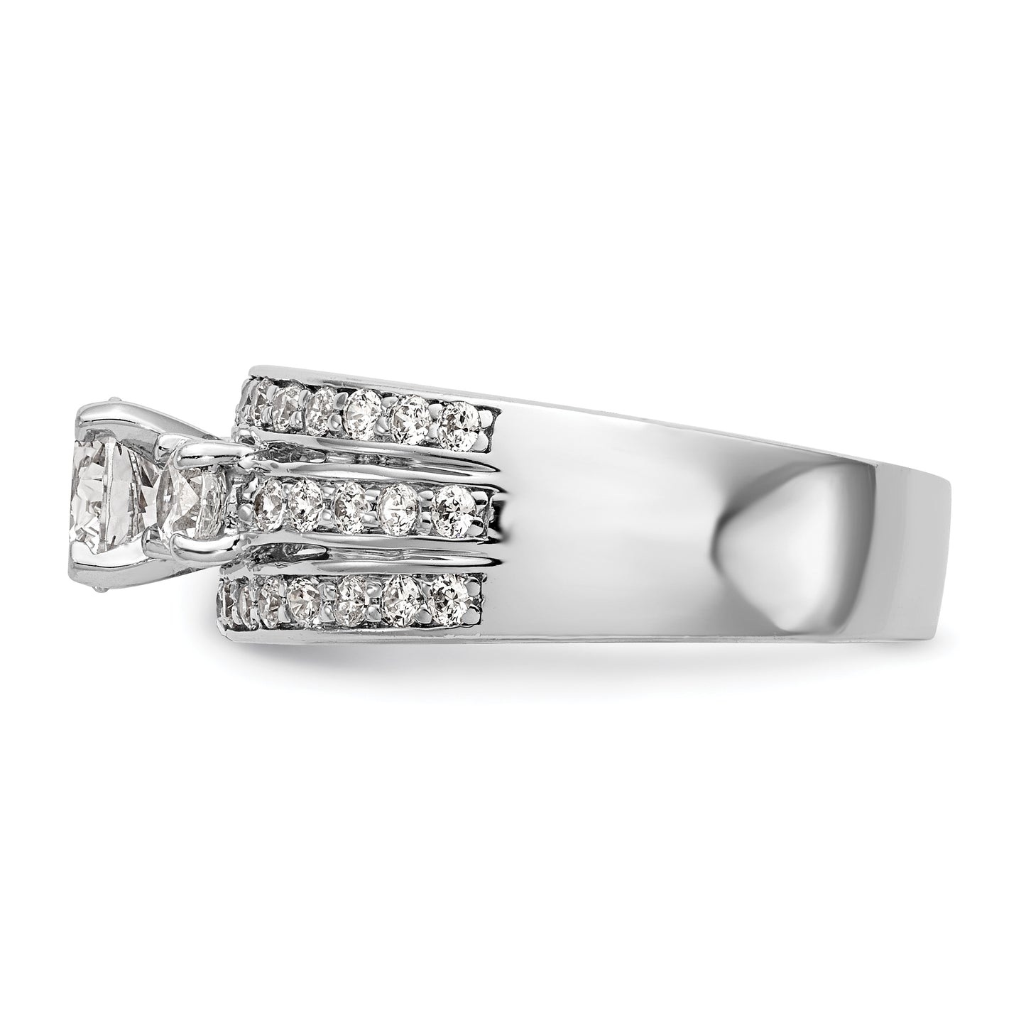 14K White Gold Lab Grown Diamond VS/SI FGH 3-Stone Engagement Ring