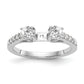 14k White Gold 1/6 Ct. Lab Grown Diamond VS/SI+ G+ Peg Set Engagement Ring