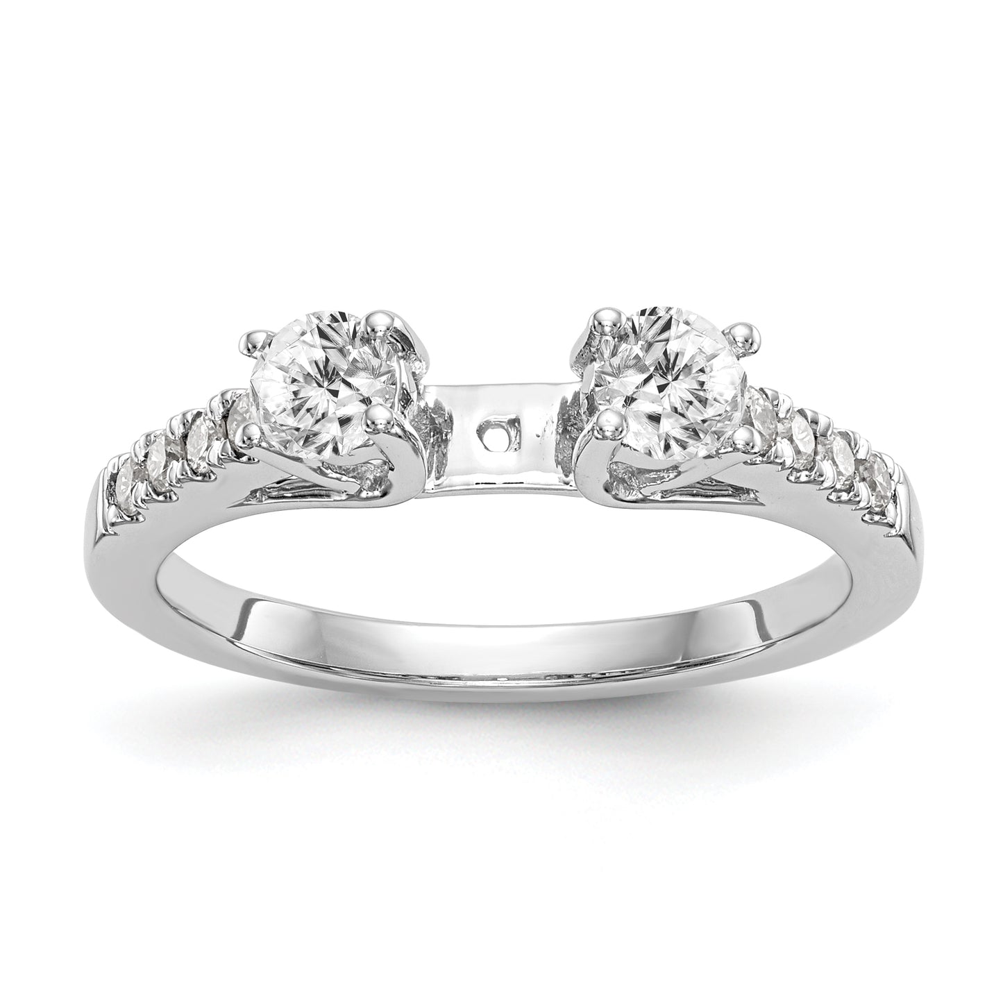 14k White Gold 1/6 Ct. Lab Grown Diamond VS/SI+ G+ Peg Set Engagement Ring