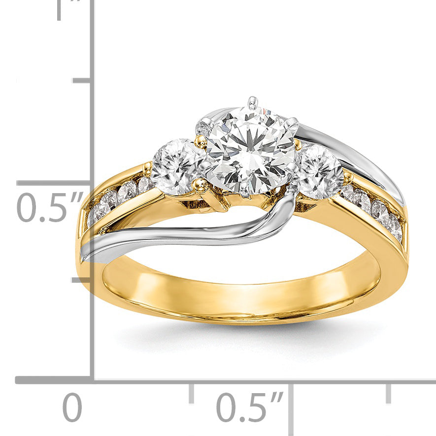 14k Two-Tone 5/8 Ct. Lab Grown Diamond VS/SI+ G+ Peg Set Engagement Ring