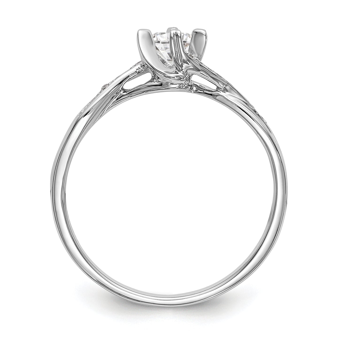 First Promise 10k White Gold 1/3 Ct. Lab Grown Diamond VS/SI+ G+ Petite Engagement Ring