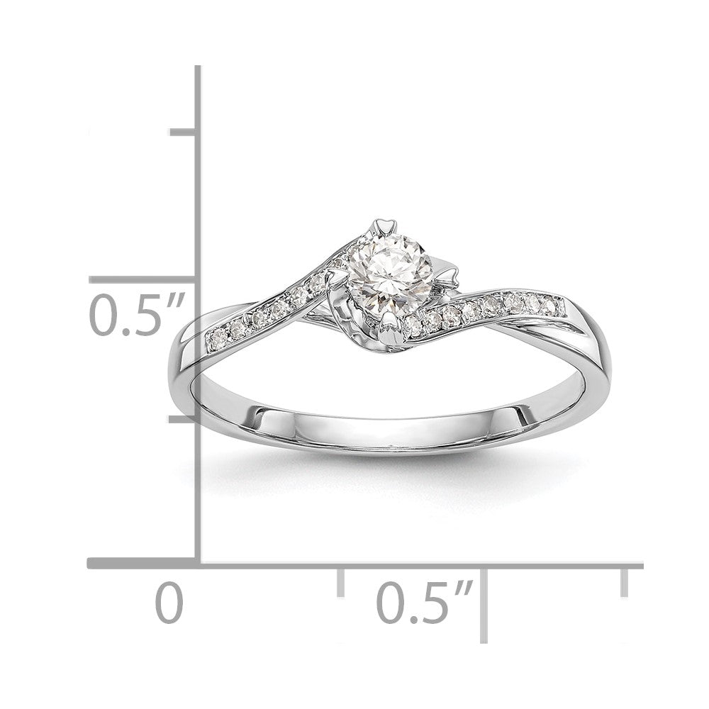 First Promise 10k White Gold 1/3 Ct. Lab Grown Diamond VS/SI+ G+ Complete Petite Engagement Ring