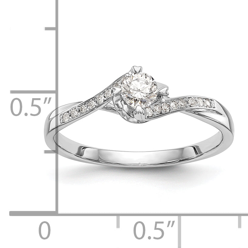 First Promise 14k White Gold 1/3 Ct. Lab Grown Diamond VS/SI+ G+ Petite Engagement Ring