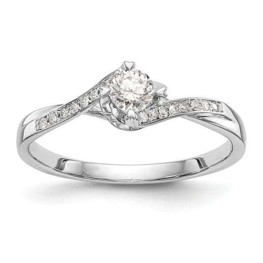 First Promise 10k White Gold 1/3 Ct. Lab Grown Diamond VS/SI+ G+ Petite Engagement Ring