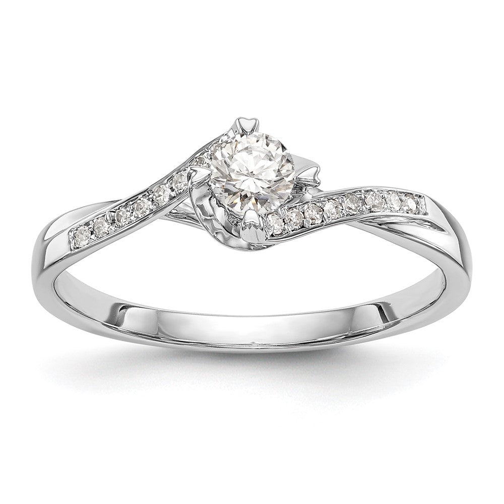 First Promise 14k White Gold 1/3 Ct. Lab Grown Diamond VS/SI+ G+ Complete Petite Engagement Ring